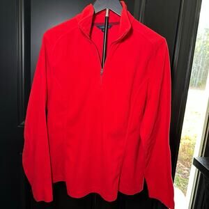 Lands’ End Polartec Aircore 100 Fleece Quarter Zip Jacket Red Women’s XL (18)